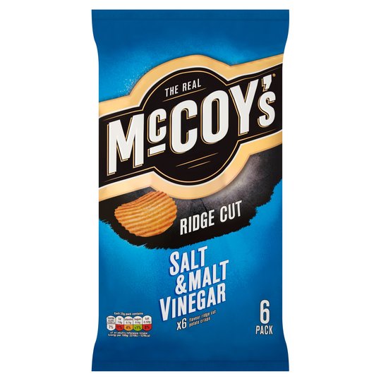 Mccoy's Salt & Malt Vinegar Crisps 6X25g