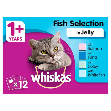 Whiskas Cat Food 1+ Fish Selection In Jelly 12X100g