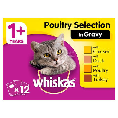 Whiskas Pouches Poultry Selection In Gravy 12X100g