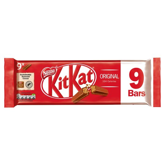 Kit Kat 2 Finger Milk Chocolate Biscuits 9 Pack 186.3G