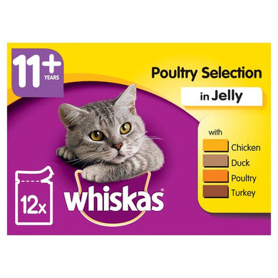 Whiskas Cat Food 11+Poultry Selection Pouches 12X100g