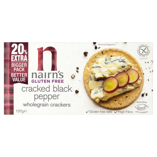 Nairns Gluten Free Pepper Crackers 137G
