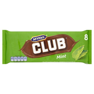 Mcvitie's Club Mint Chocolate Biscuit 8 Pack 176G
