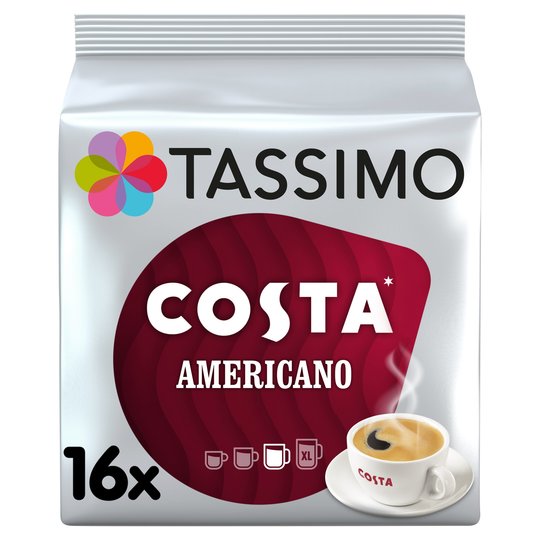 Tassimo Costa Americano Coffee Pods 16Serv 144G